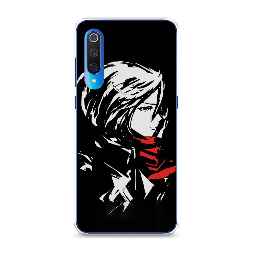

Чехол на Xiaomi Mi 9 "Микаса минимализм", Черный;серый;красный, 34850-4