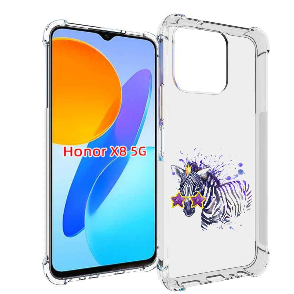 Чехол MyPads акварельная зебра для Honor X8 5G