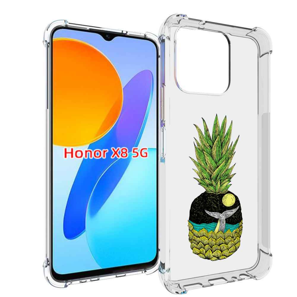 

Чехол MyPads ананас с китом для Honor X8 5G, Прозрачный, Tocco