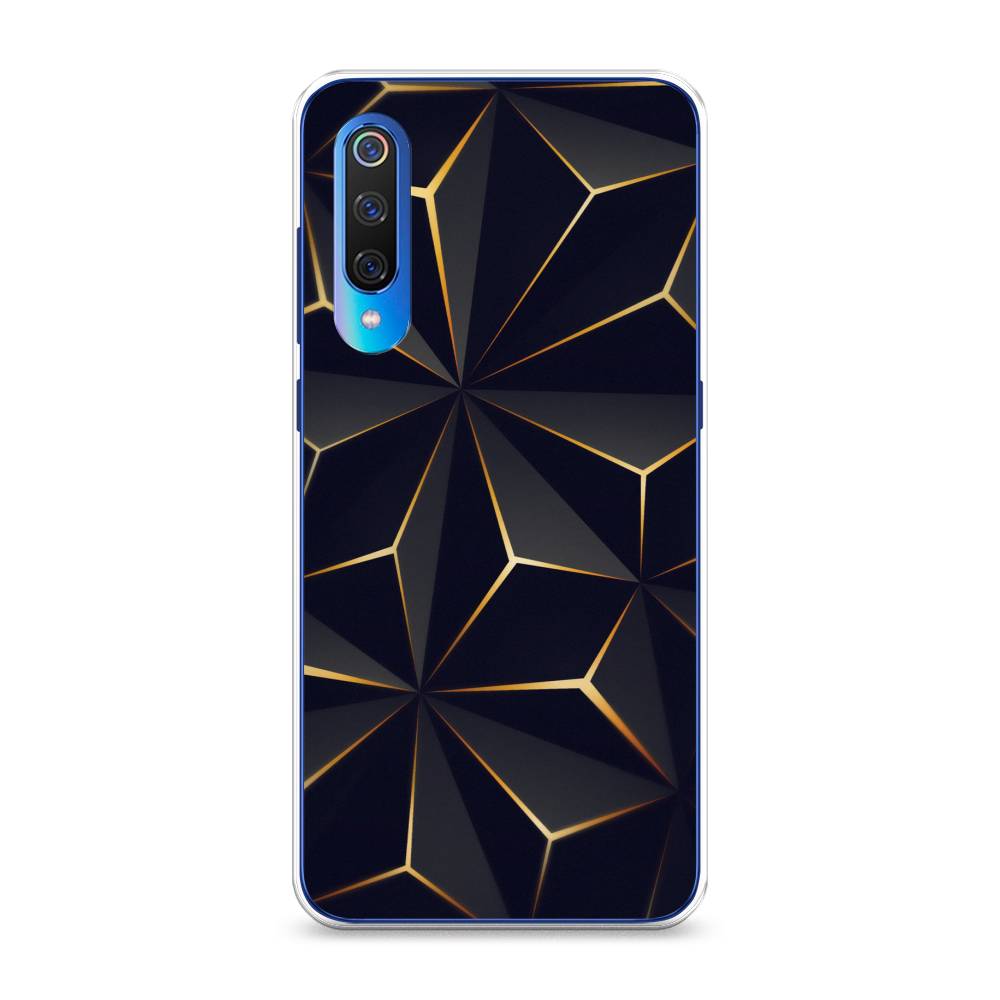 

Чехол на Xiaomi Mi 9 "Черные полигоны", Золотистый;черный, 34850-3