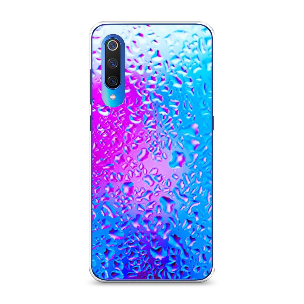 

Чехол на Xiaomi Mi 9 "Капли на стекле", Голубой;розовый, 34850-3