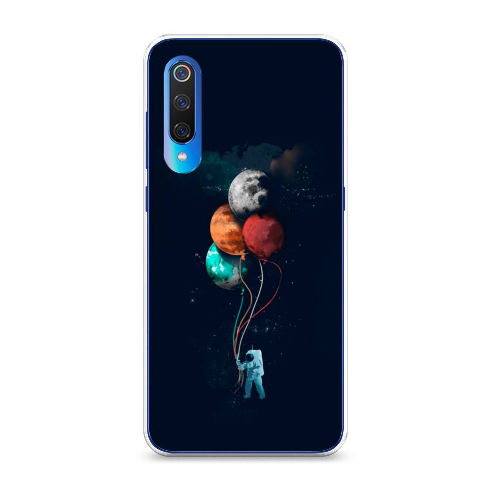 

Чехол на Xiaomi Mi 9 "Космонавт с шариками", Разноцветный, 34850-4
