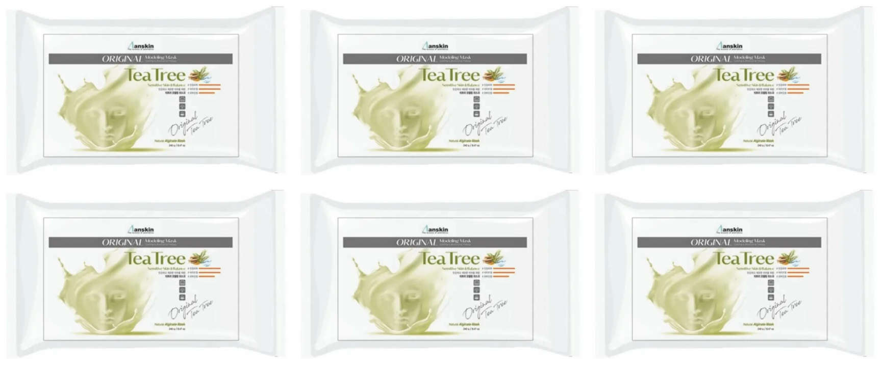 фото Маска альгинатная anskin саше teatree modeling mask 25 гр,6 шт/уп