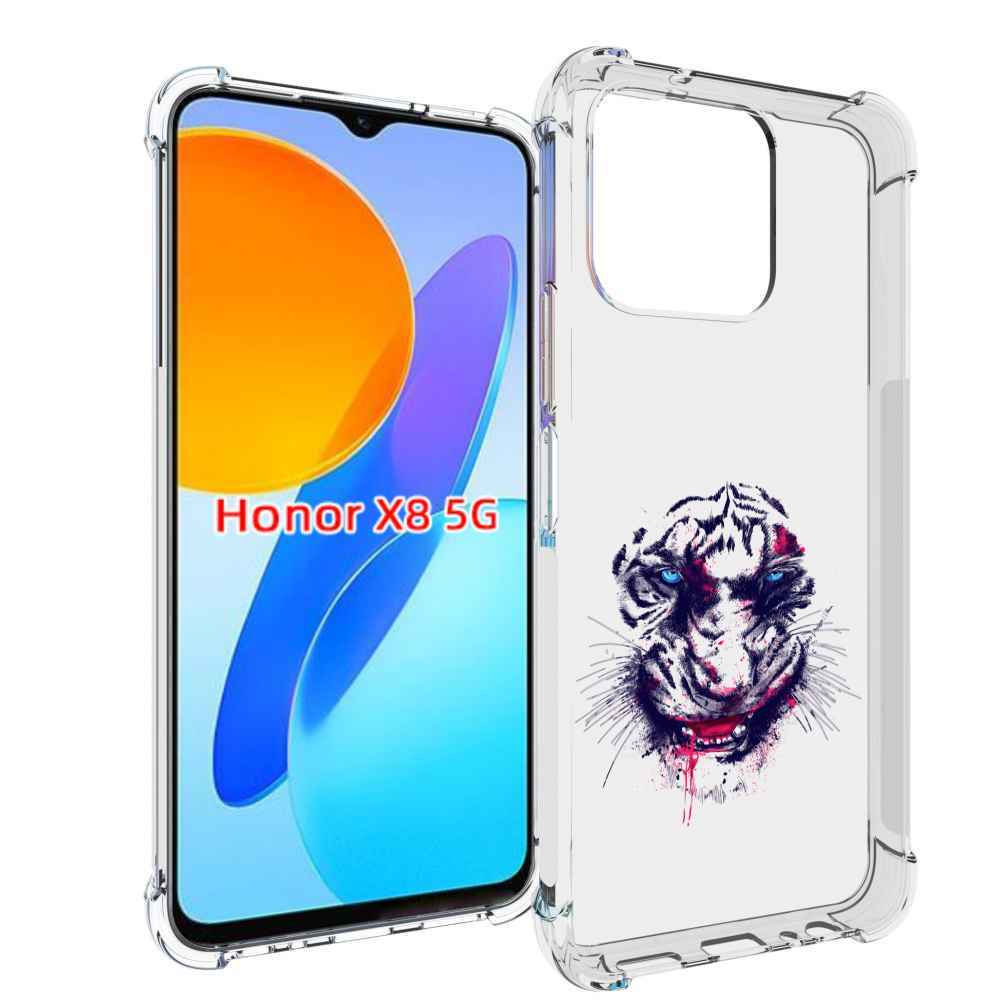

Чехол MyPads безумный тигр для Honor X8 5G, Прозрачный, Tocco