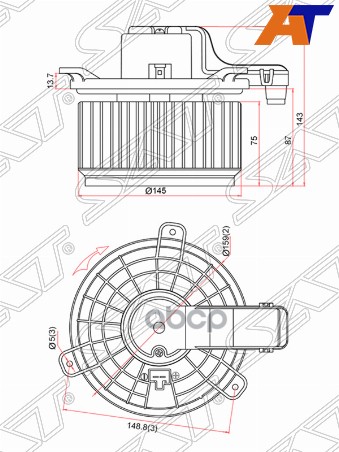 

Мотор Отопителя Салона Mitsubishi Outlnder 12-/Eclipse Cross 17- Sat арт. ST-94-0006