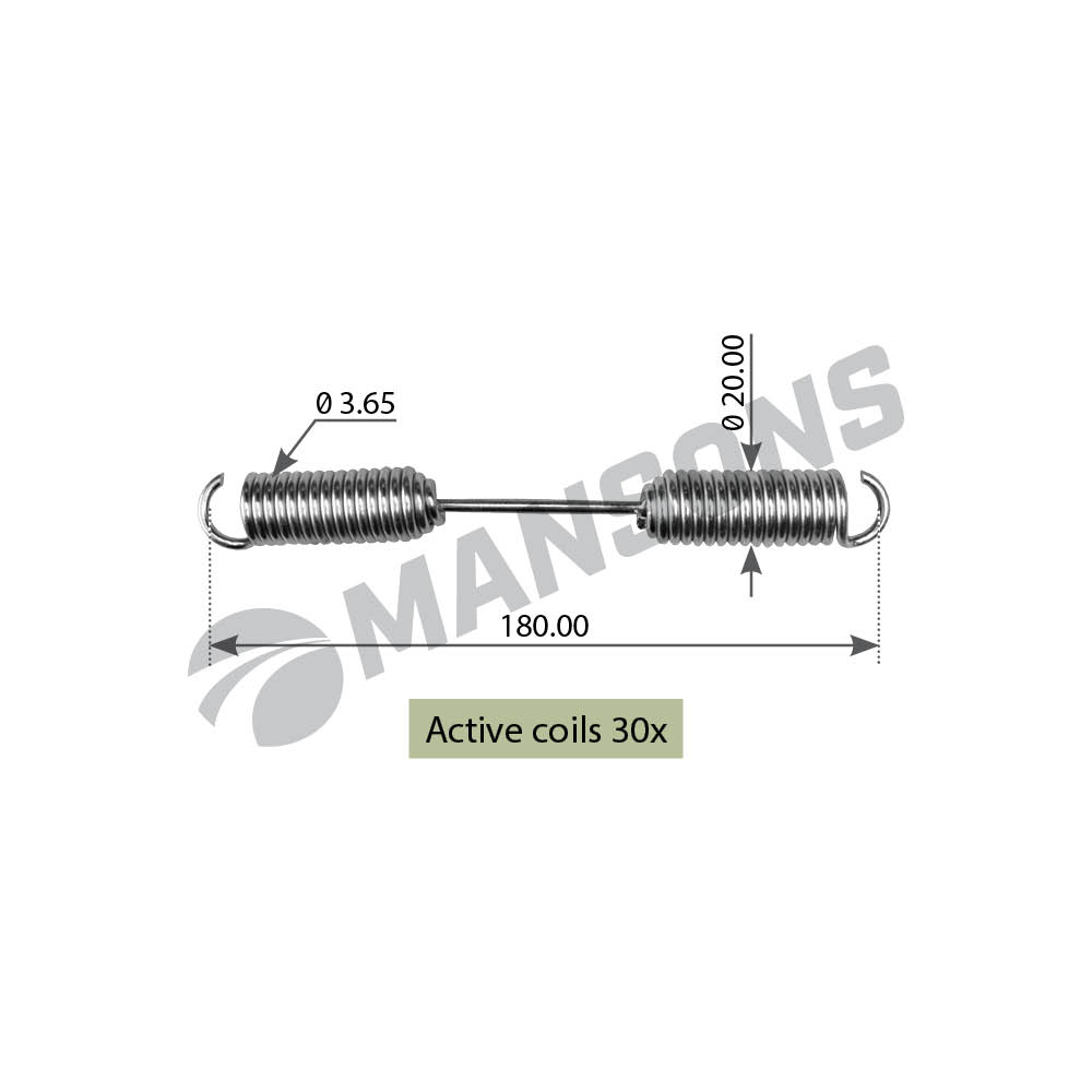 300068_Возвратная Пружина Колодки 180Х20Х3.6 Врw Sn300 MANSONS 300068