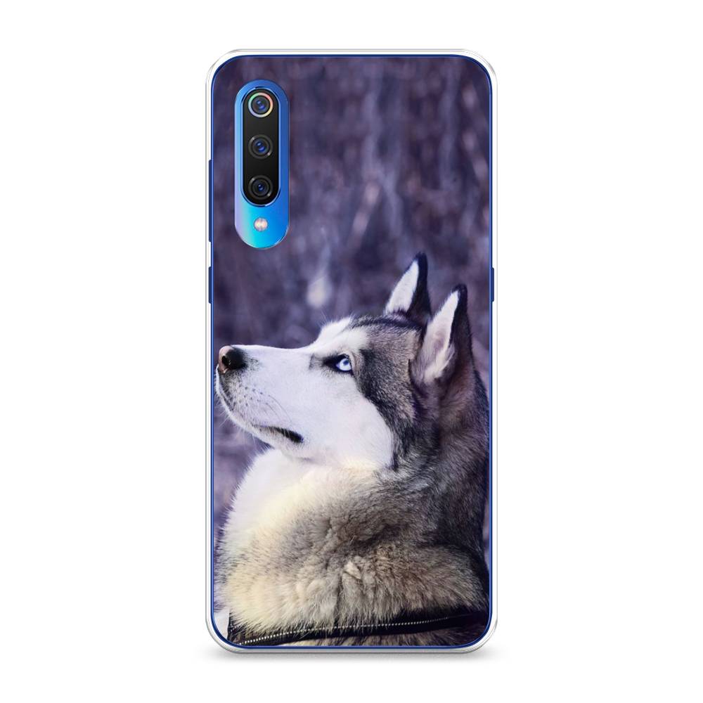 

Чехол на Xiaomi Mi 9 "Хаски 1", Фиолетовый;белый, 34850-1