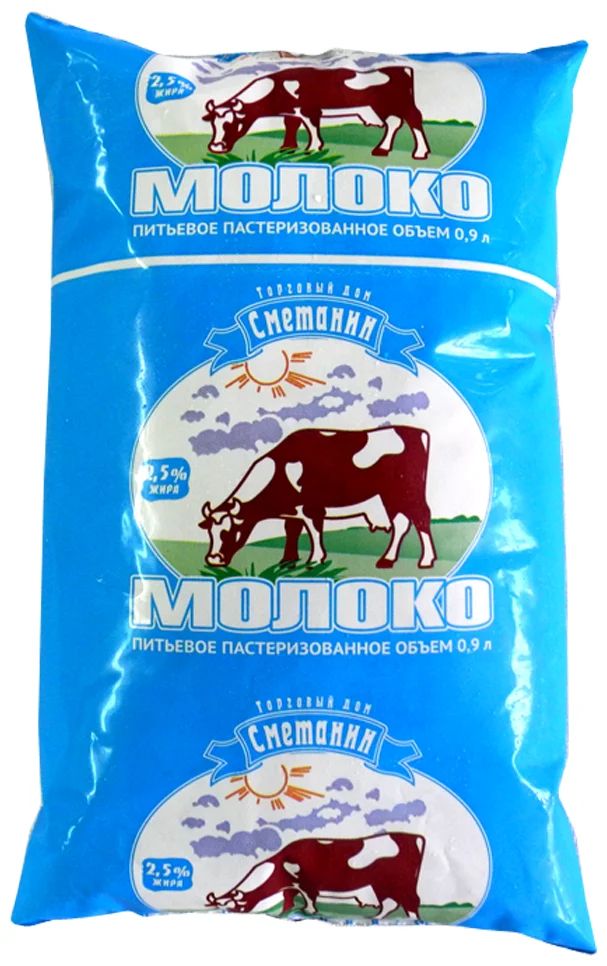 

Молоко пастеризованное 2,5% 1 л ТД Сметанин