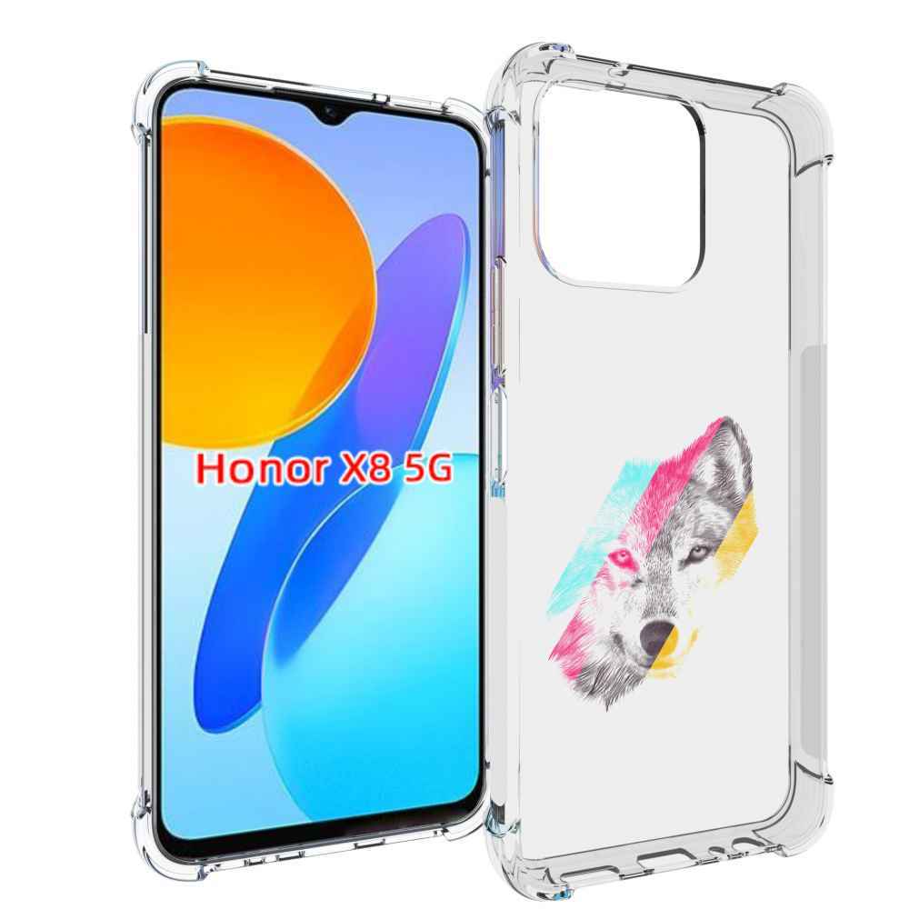 

Чехол MyPads волк градиент для Honor X8 5G, Прозрачный, Tocco