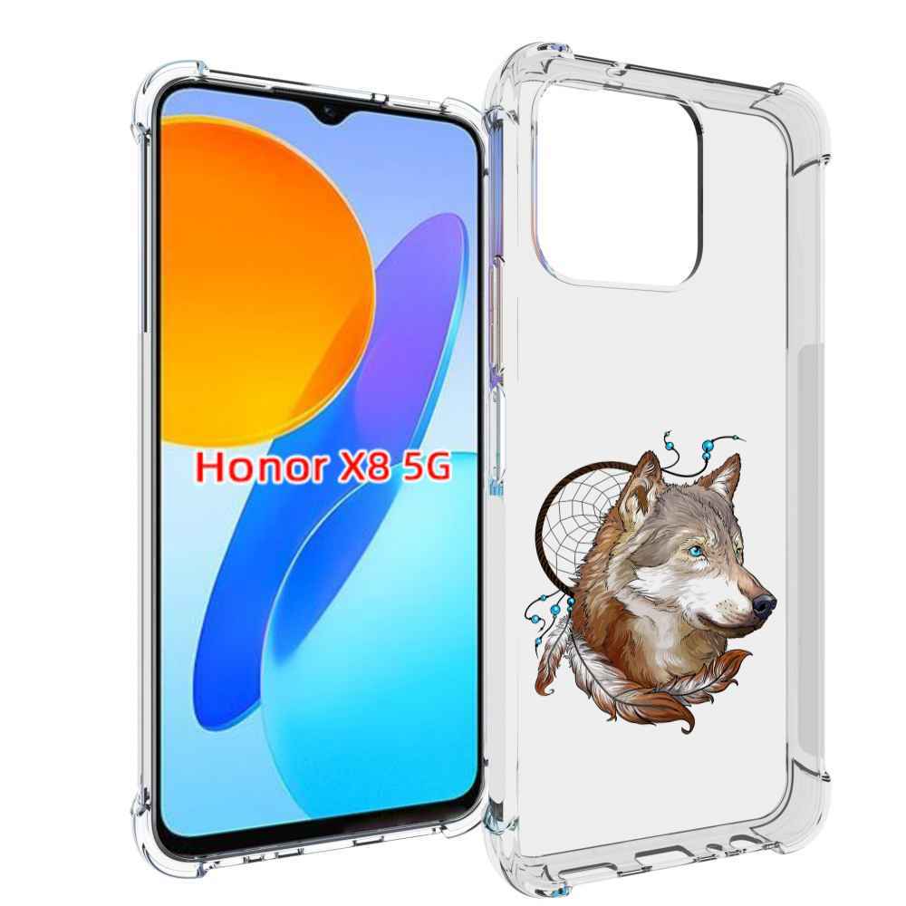 

Чехол MyPads волк и ловец снов для Honor X8 5G, Прозрачный, Tocco