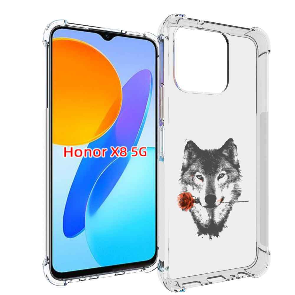 

Чехол MyPads волк с розой для Honor X8 5G, Прозрачный, Tocco
