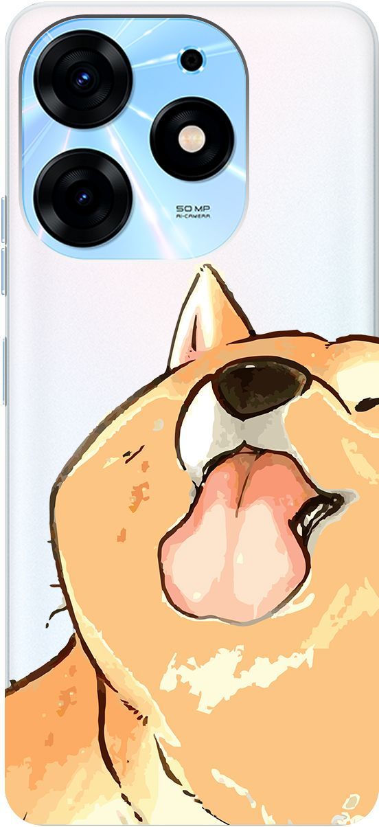 

Чехол на Tecno Spark 10 Pro с 3D принтом "Shiba" прозрачный, Прозрачный;бежевый, 159565