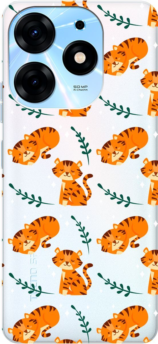 

Чехол на Tecno Spark 10 Pro с 3D принтом "Tigers" прозрачный, Прозрачный;бежевый, 159565
