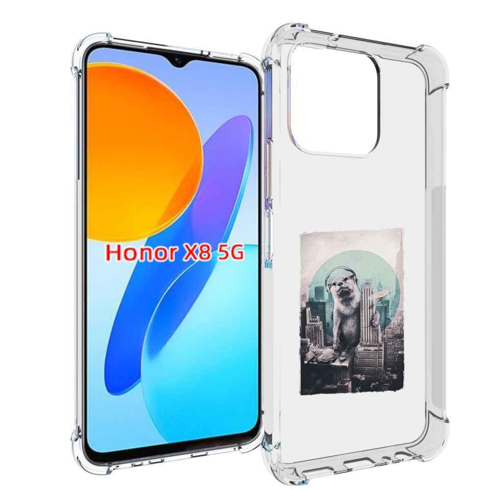 

Чехол MyPads выдра в городе для Honor X8 5G, Прозрачный, Tocco