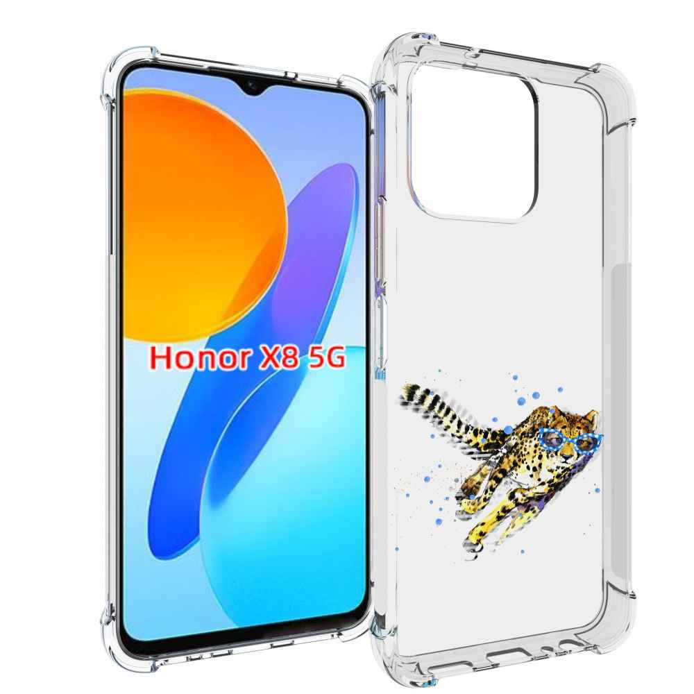 

Чехол MyPads гепард в очках для Honor X8 5G, Прозрачный, Tocco