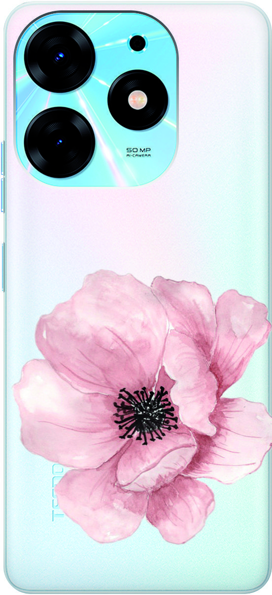 

Чехол на Tecno Spark 10 Pro с 3D принтом "Pink Flower" прозрачный, Прозрачный;белый, 159565