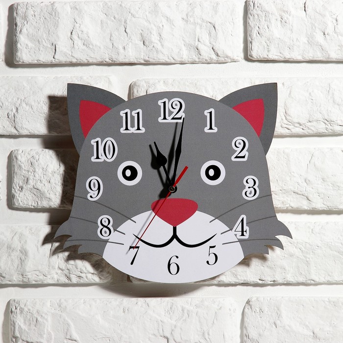 

Часы настенные, серия: Детские, "Кот", 24 см