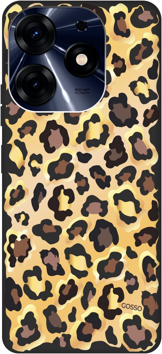 

Чехол на Tecno Spark 10 Pro с 3D принтом "Cheetah" черный, Черный;коричневый, 159566