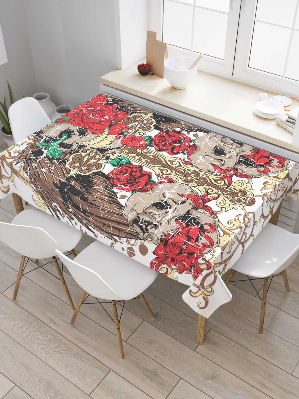 

Скатерть прямоугольная JoyArty "Смертельная композиция" из сатена, 180x145 см, Красный, Смертельная композиция