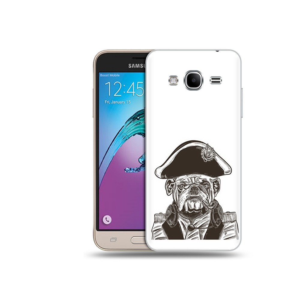 

Чехол MyPads Tocco для Samsung Galaxy J3 (2016) мопс генерал (PT29089.580.483), Прозрачный, Tocco