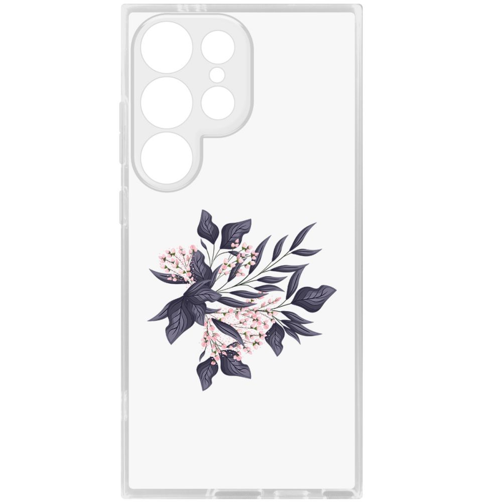 

Чехол-накладка Krutoff Clear Case Розовые бутоны для Samsung Galaxy S24 Ultra, Прозрачный