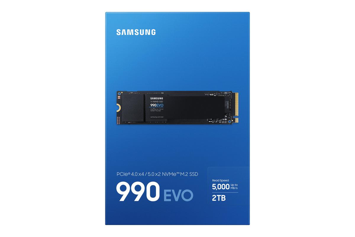 

Внутренний SSD накопитель Samsung 990 EVO MZ-V9E2T0BW PCIe Gen 4.0 x4, NVMe 2TB M.2, 990 EVO