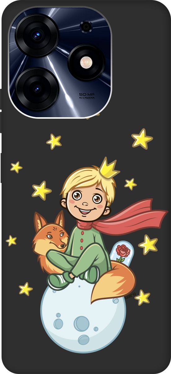 

Чехол на Tecno Spark 10 Pro с 3D принтом "Little Prince" черный, Черный;бежевый, 159566