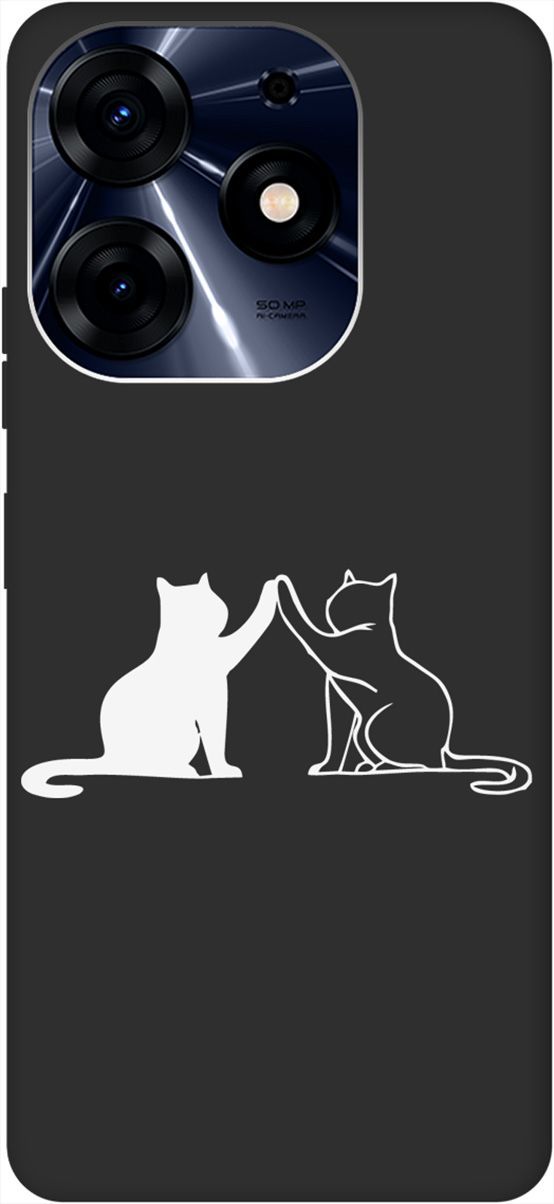 

Чехол на Tecno Spark 10 Pro с 3D принтом "Cats W" черный, Черный;белый, 159566