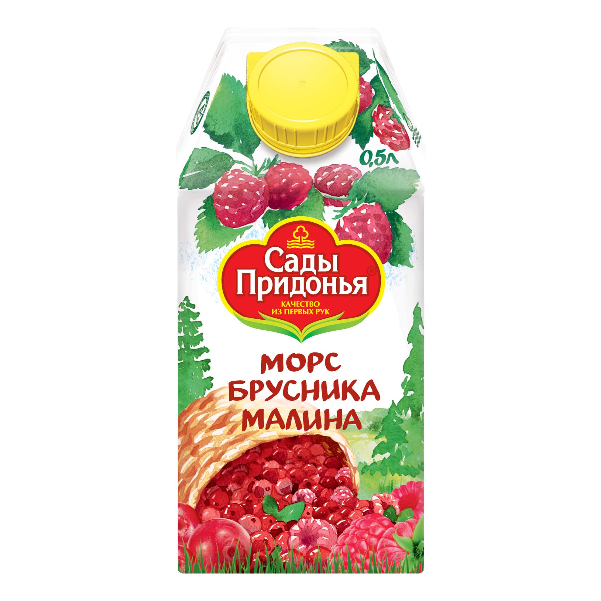 

Морс Сады Придонья, малина, брусника, 0.5 л