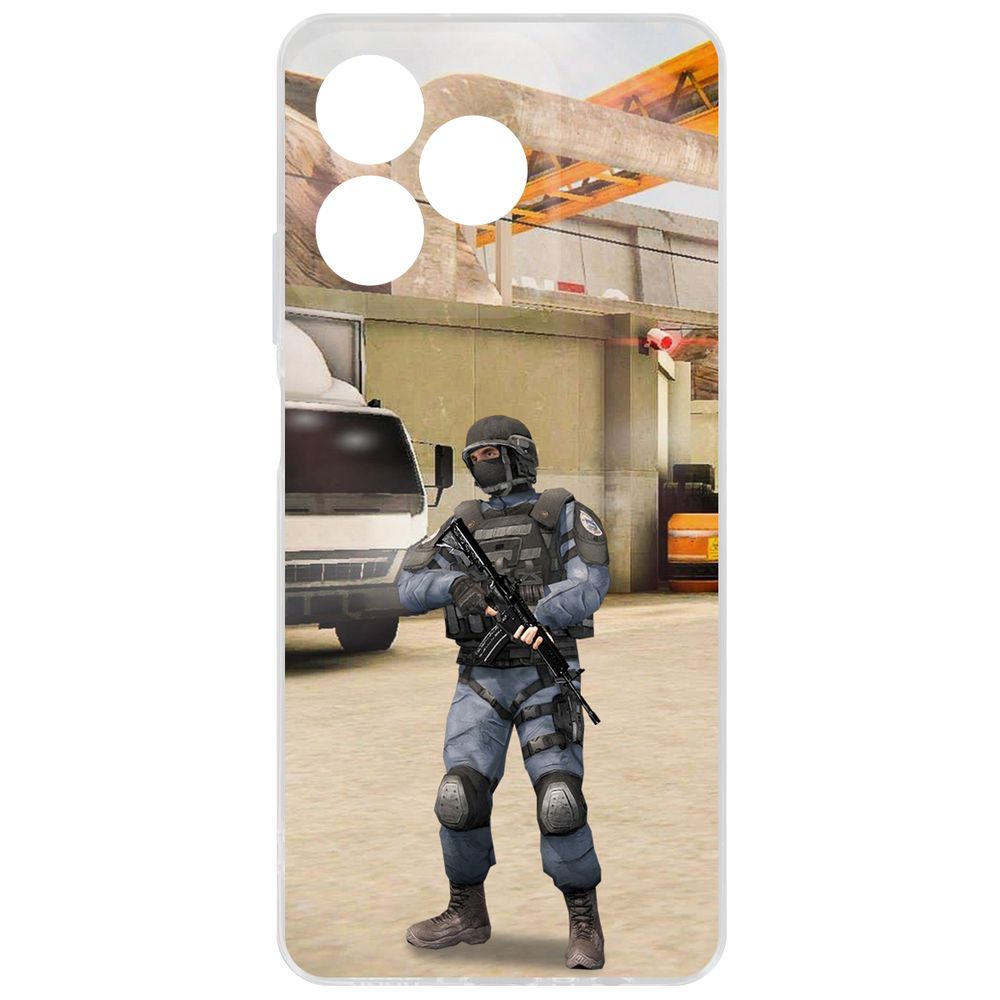 

Чехол-накладка Krutoff Clear Case Cтандофф 2 (Standoff 2) - GIGN для Realme Note 50, Прозрачный