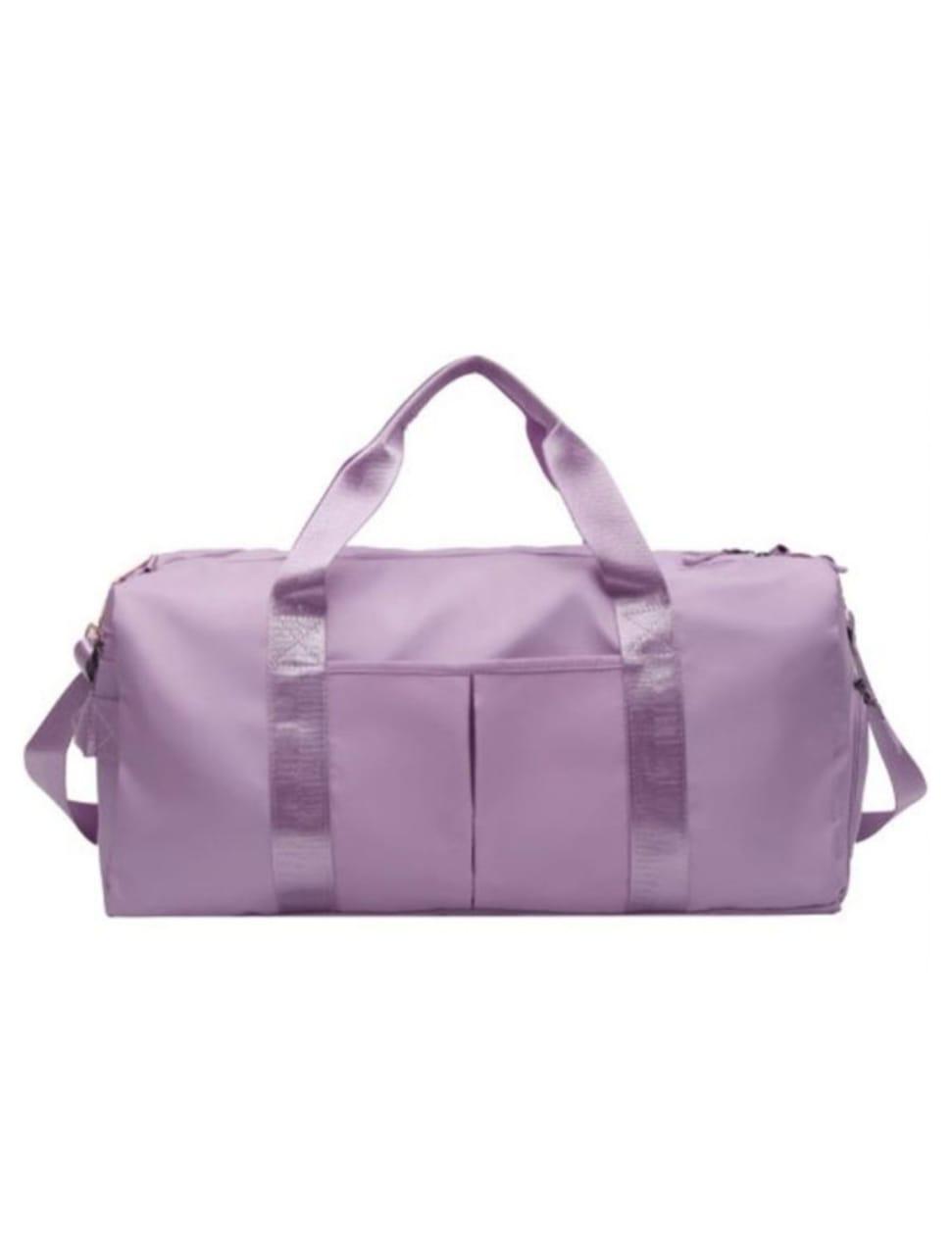 Сумка спортивная большая для фитнеса и тренировок big сиреневая 25х50х20 см