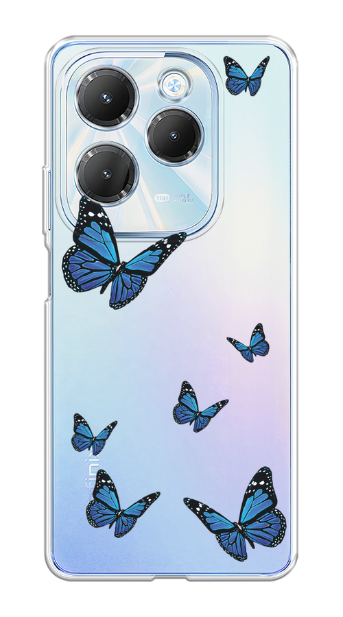 

Чехол на Infinix HOT 40/40 Pro "Blue butterflies", Синий;черный, 3105250-1