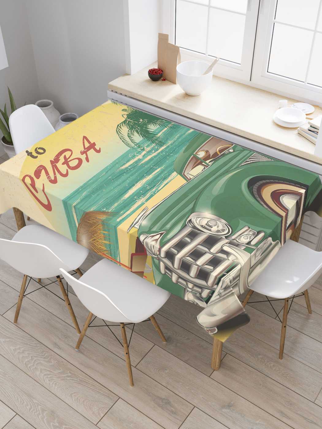 

Скатерть прямоугольная JoyArty "Добро пожаловать на кубу" из оксфорда, 120x145 см, Голубой, Добро пожаловать на кубу