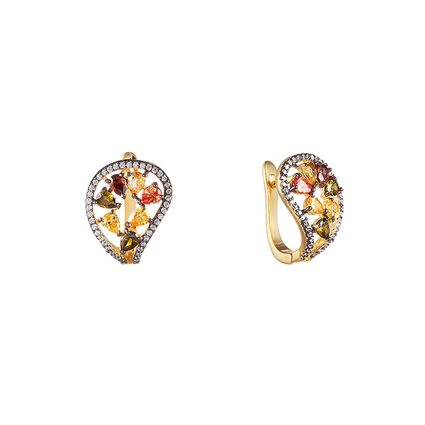 

Серьги из серебра Element47 AES36937W_SR_001_YG, фианит, AES36937W_SR_001_YG