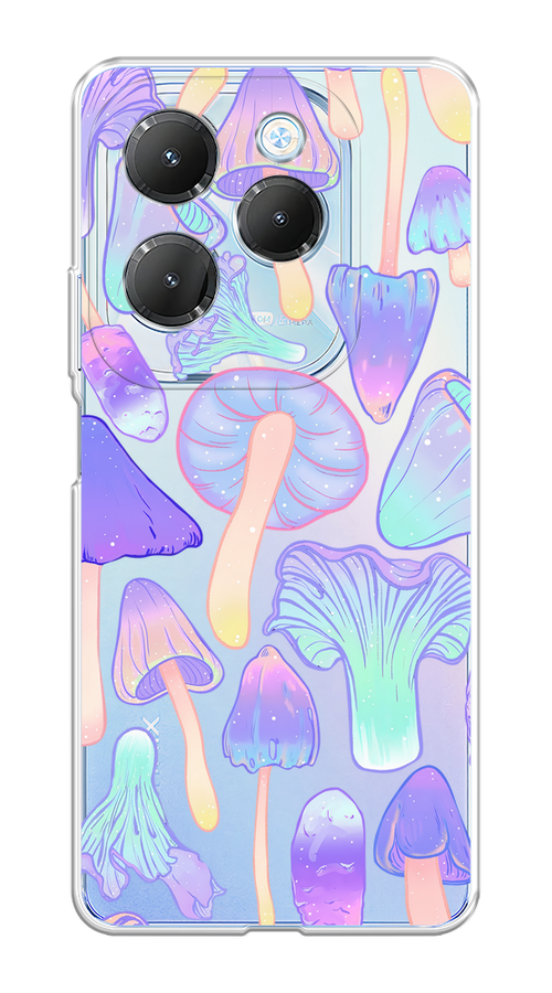 

Чехол на Infinix HOT 40/40 Pro "Пастельные грибы", Фиолетовый;голубой, 3105250-1
