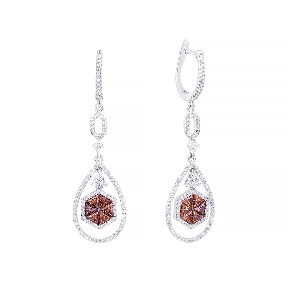 

Серьги подвески из серебра Element47 AES36223W-B_SR_003_WG, фианит, AES36223W-B_SR_003_WG