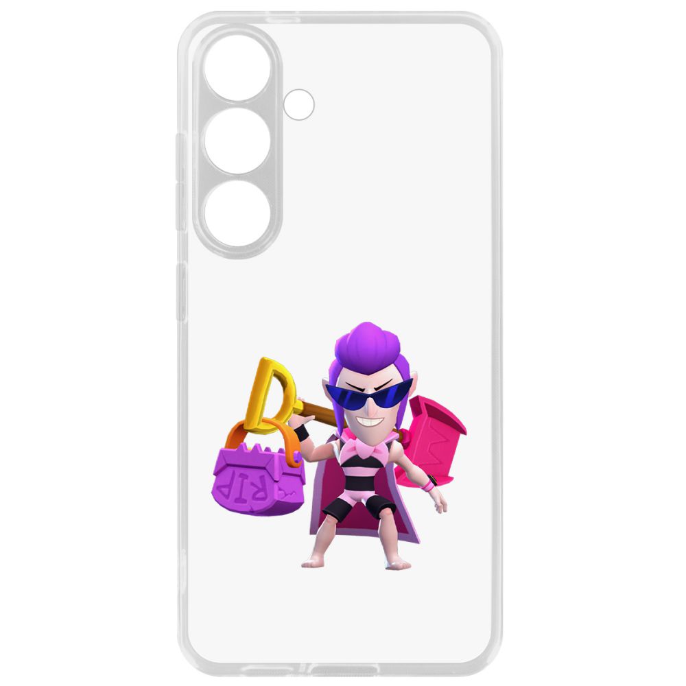 Чехол-накладка Krutoff Clear Case Brawl Stars-Пляжный Мортис для Samsung Galaxy S24+ 600015656587 прозрачный