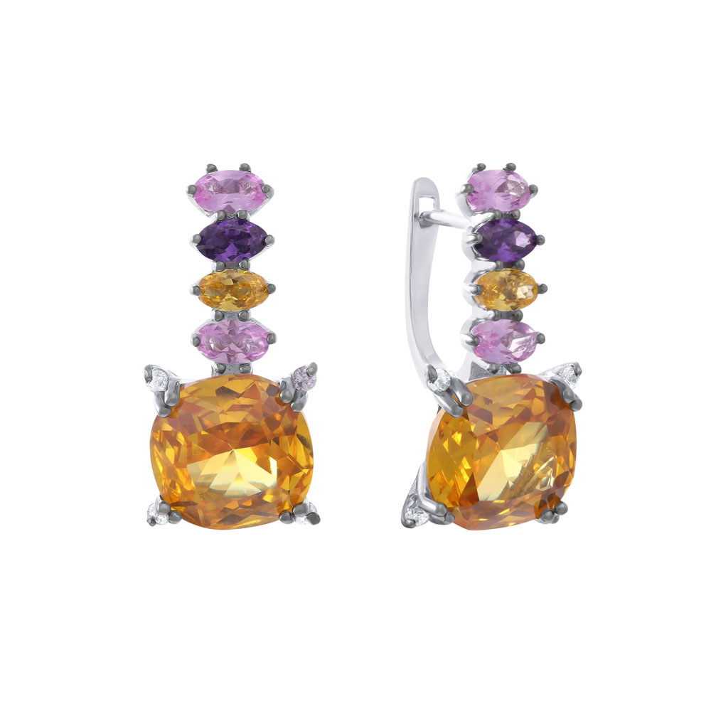 

Серьги из серебра с фианитом Element47 AES34966W_SR_010_WG, AES34966W_SR_010_WG