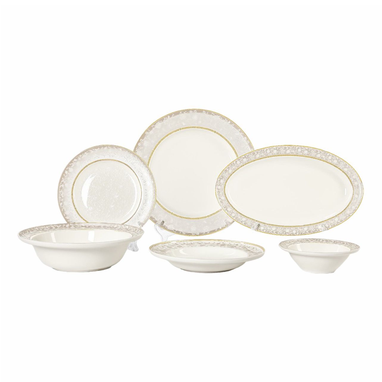 

Столовый сервиз Macbeth bone porcelain Kimberly 6 персон 26 предметов, Белый