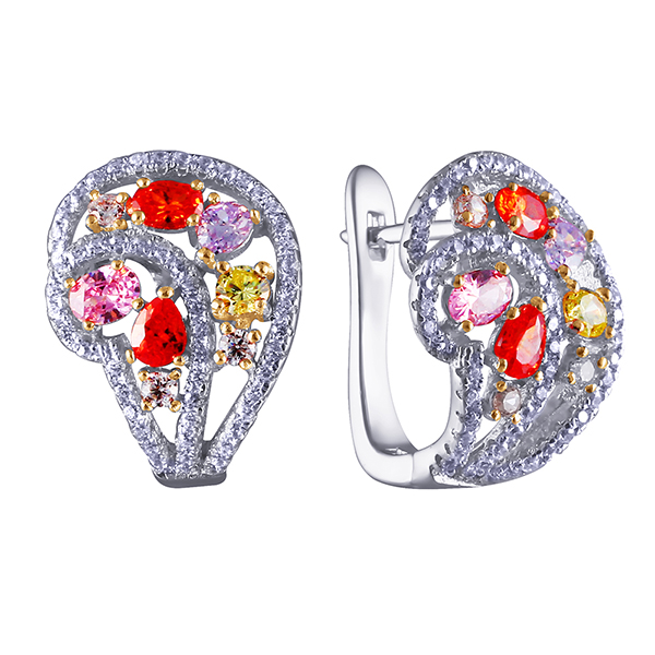 

Серьги из серебра Element47 AES36941W_SR_001_WG, фианит, AES36941W_SR_001_WG
