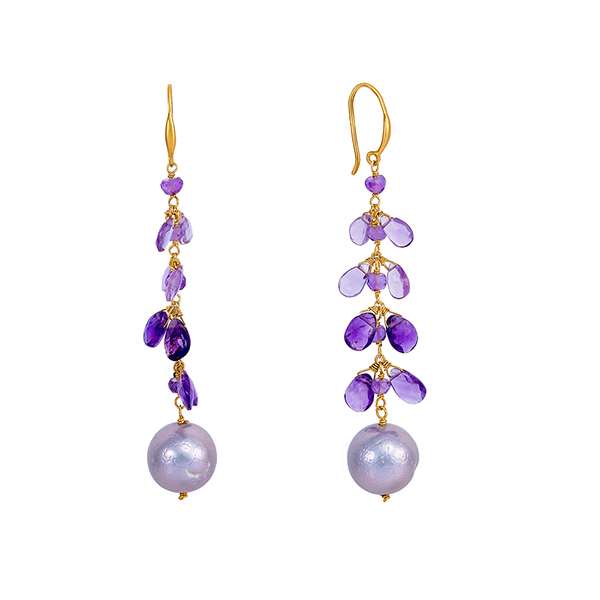 

Серьги из серебра с аметистом/жемчугом Element47 AE1037_SR_AM_WB_001_YG, AE1037_SR_AM_WB_001_YG