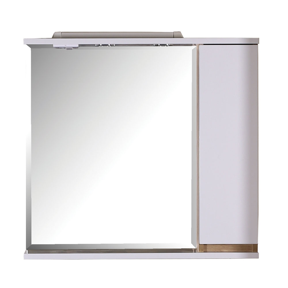 Зеркальный шкаф АСБ-Мебель Марко 800 мм с подсветкой белый/дуб золотой шкаф taika дуб золотой