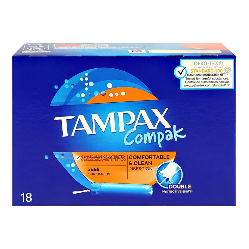 Тампоны Tampax Compak Super Plus с аппликатором 18 шт тампоны с аппликатором tampax compak regular 18 шт