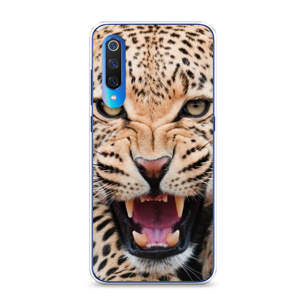 

Чехол на Xiaomi Mi 9 "Леопард 3d", Бежевый;черный, 34850-6