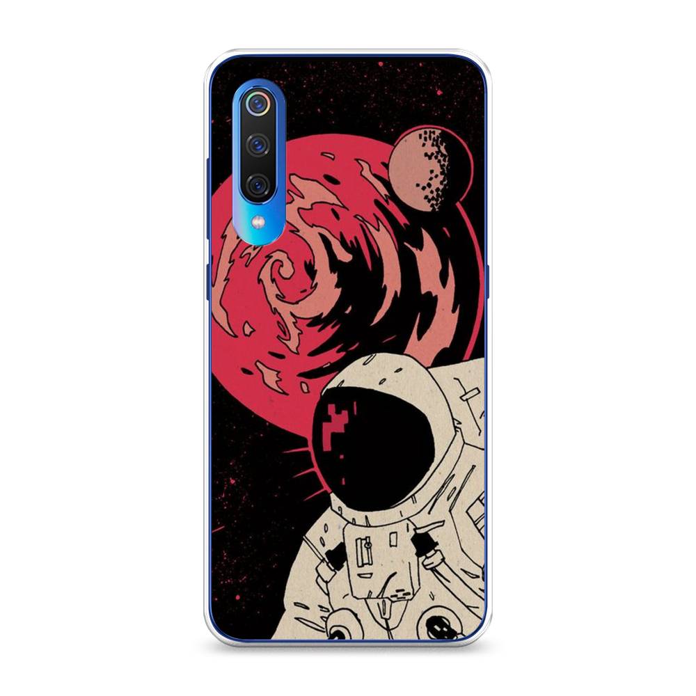 

Чехол на Xiaomi Mi 9 "Космонавт возле Марса", Черный;красный, 34850-2