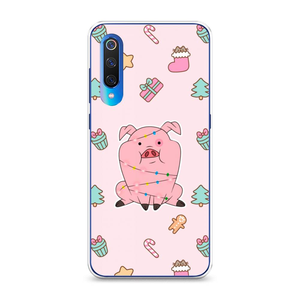 

Чехол на Xiaomi Mi 9 "Розовая свинка", Розовый;зеленый, 34850-5