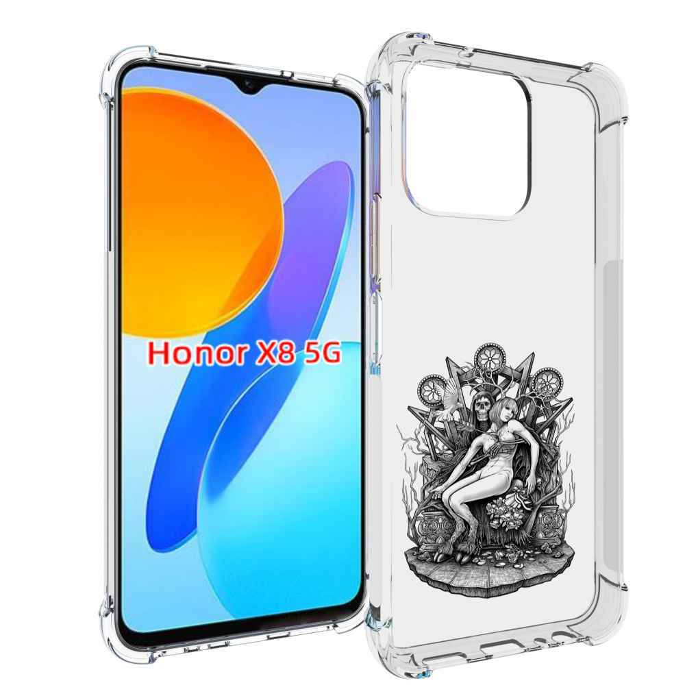 

Чехол MyPads девушка на троне для Honor X8 5G, Прозрачный, Tocco