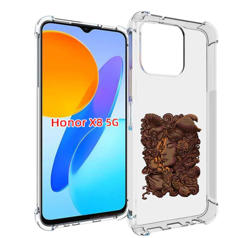 

Чехол MyPads девушка с длинными волосами абстракция для Honor X8 5G, Прозрачный, Tocco