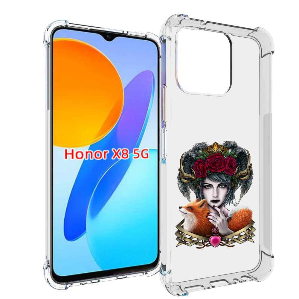 

Чехол MyPads девушка с лисой для Honor X8 5G, Прозрачный, Tocco