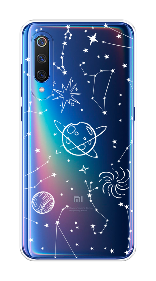 

Чехол на Xiaomi Mi 9 "Планеты в космосе", Белый, 34850-2